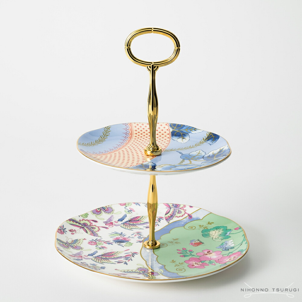 楽天市場】ウェッジウッド (WEDGWOOD) バタフライブルーム 2段ケーキ