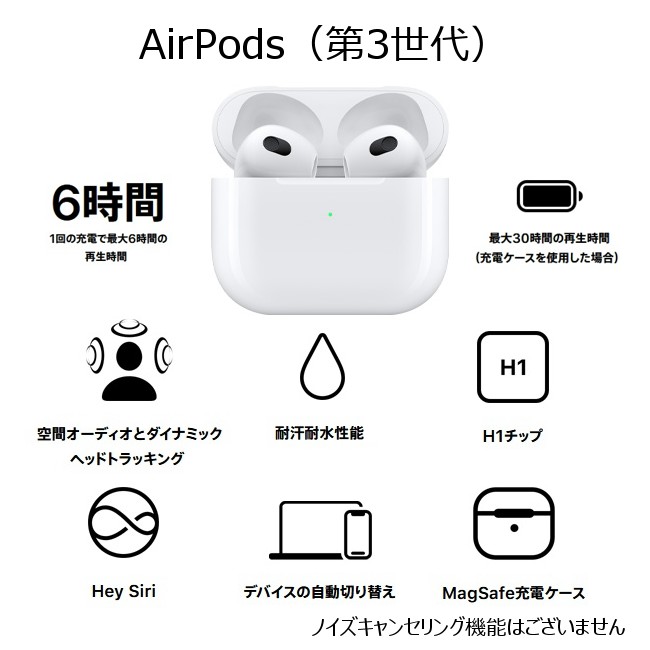 楽天市場】即納 Apple純正 AirPods 第3世代モデル [ MME73J/A ] 国内