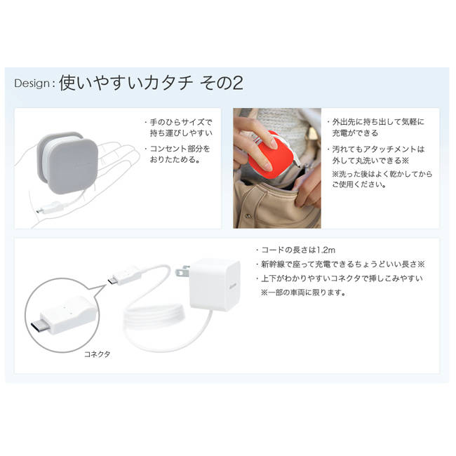 楽天市場】ドコモ 純正 ポータブルACアダプタ01 Kuruko (グレー