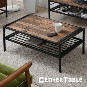 楽天市場】アイアン×天然木でレトロ感 センターテーブル 幅90 ロー