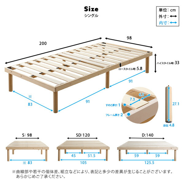 楽天市場】北欧 パイン材 すのこベッド シングル 木製 ベッドフレーム