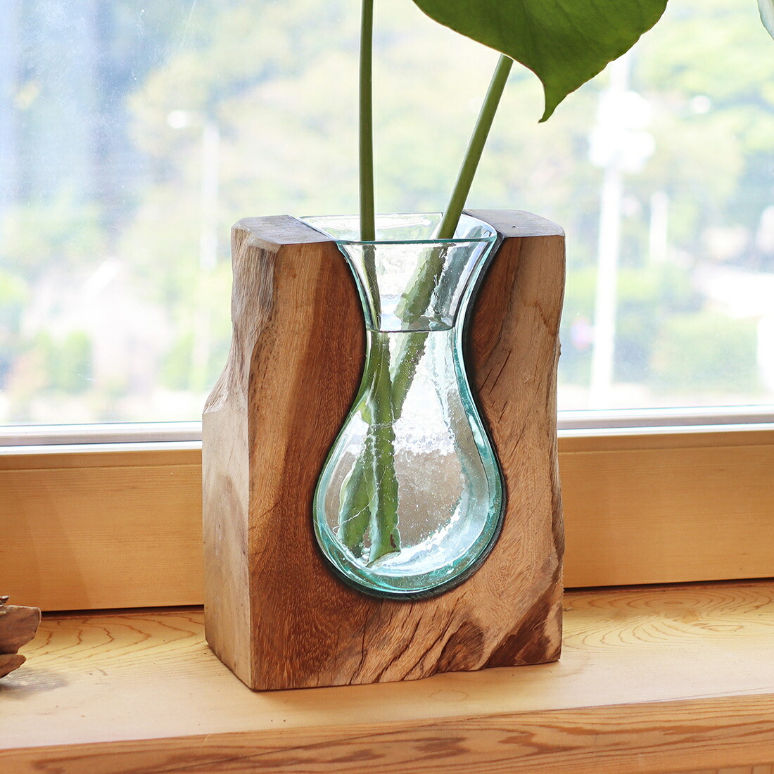 楽天市場】古木手吹 ガラス ウォーターホール 花瓶 一輪挿し フラワー