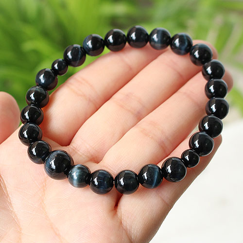 楽天市場】数珠ブレスレット 上質 青虎目石 約8mm 桐箱付【腕輪念珠