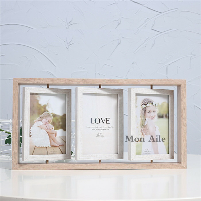 楽天市場】フォトフレーム 木製写真立て 回転 縦横 両面 写真入れ L判