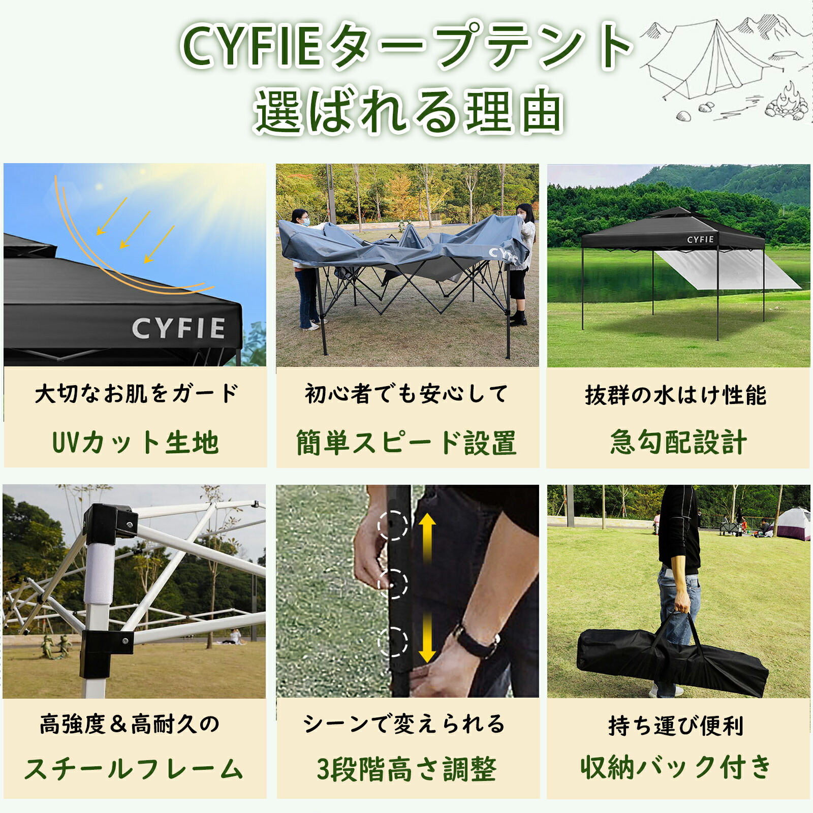 楽天市場】【SS限定☆15%OFF券＆P5倍】防風☆簡単設営】CYFIE