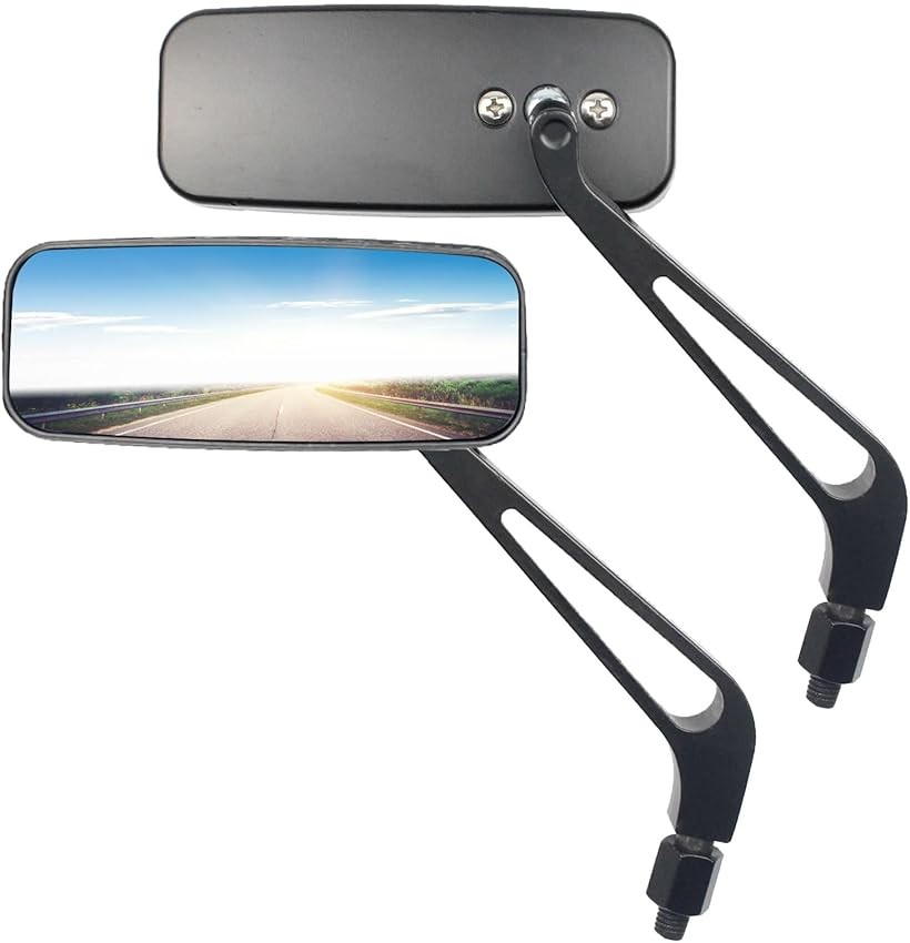 楽天市場】バイク スクエア ミラー 8mm 10mm 左右セット 変換