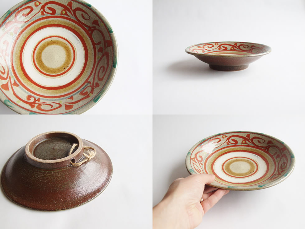 楽天市場】やちむん 民藝 読谷山焼 北窯 松田米司 8寸皿 中皿 赤絵1