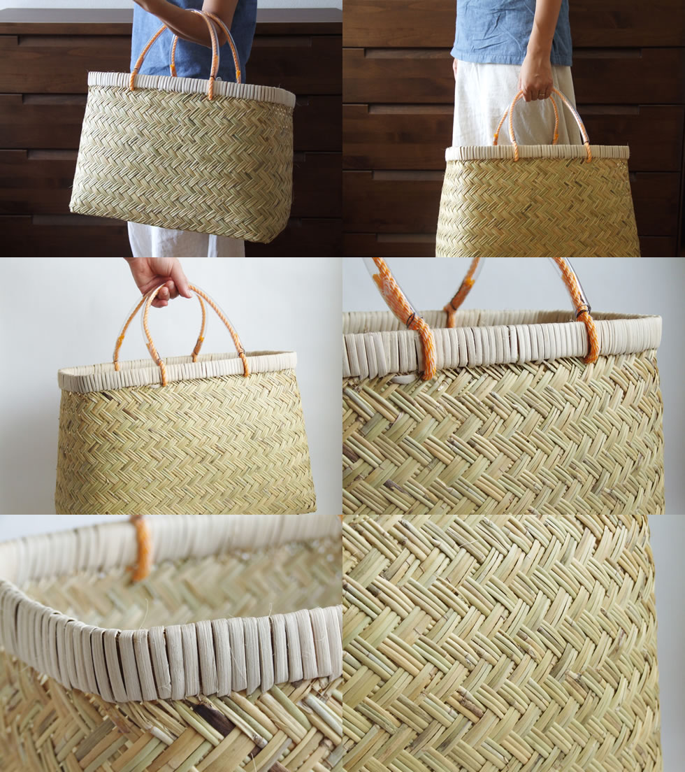 楽天市場】岩手県鳥越地区の竹細工スズ竹(篠竹)市場かご 尺三(W40cm