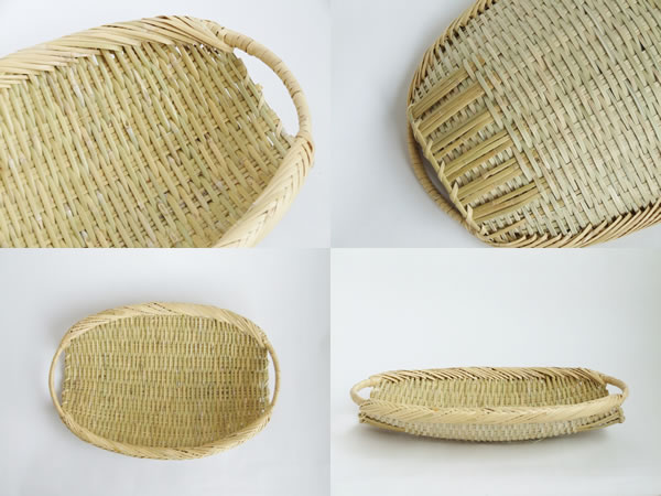 楽天市場】【岩手県二戸 鳥越竹細工】スズ竹(篠竹) 持ち手付楕円ざるB