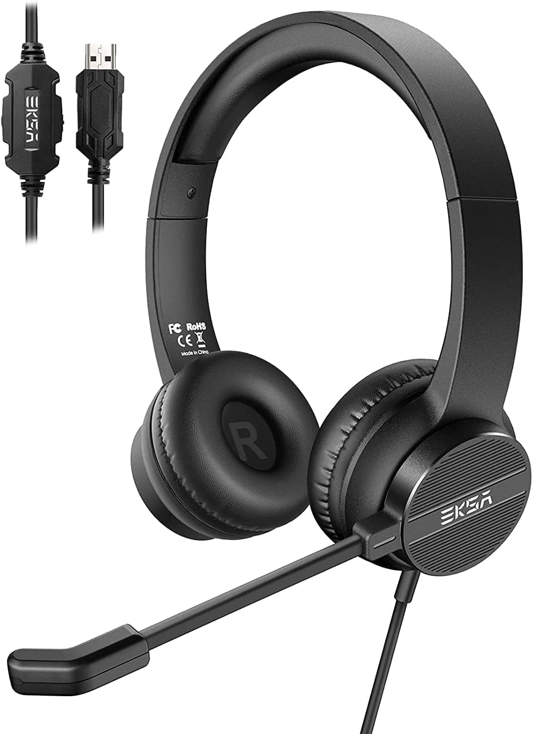 楽天市場】ヘッドセット マイク付き 有線 USB接続 ヘッドホン ENC