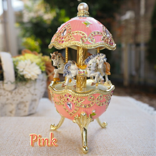 楽天市場】【ピューターメリーゴーランドオルゴール】 オルゴール