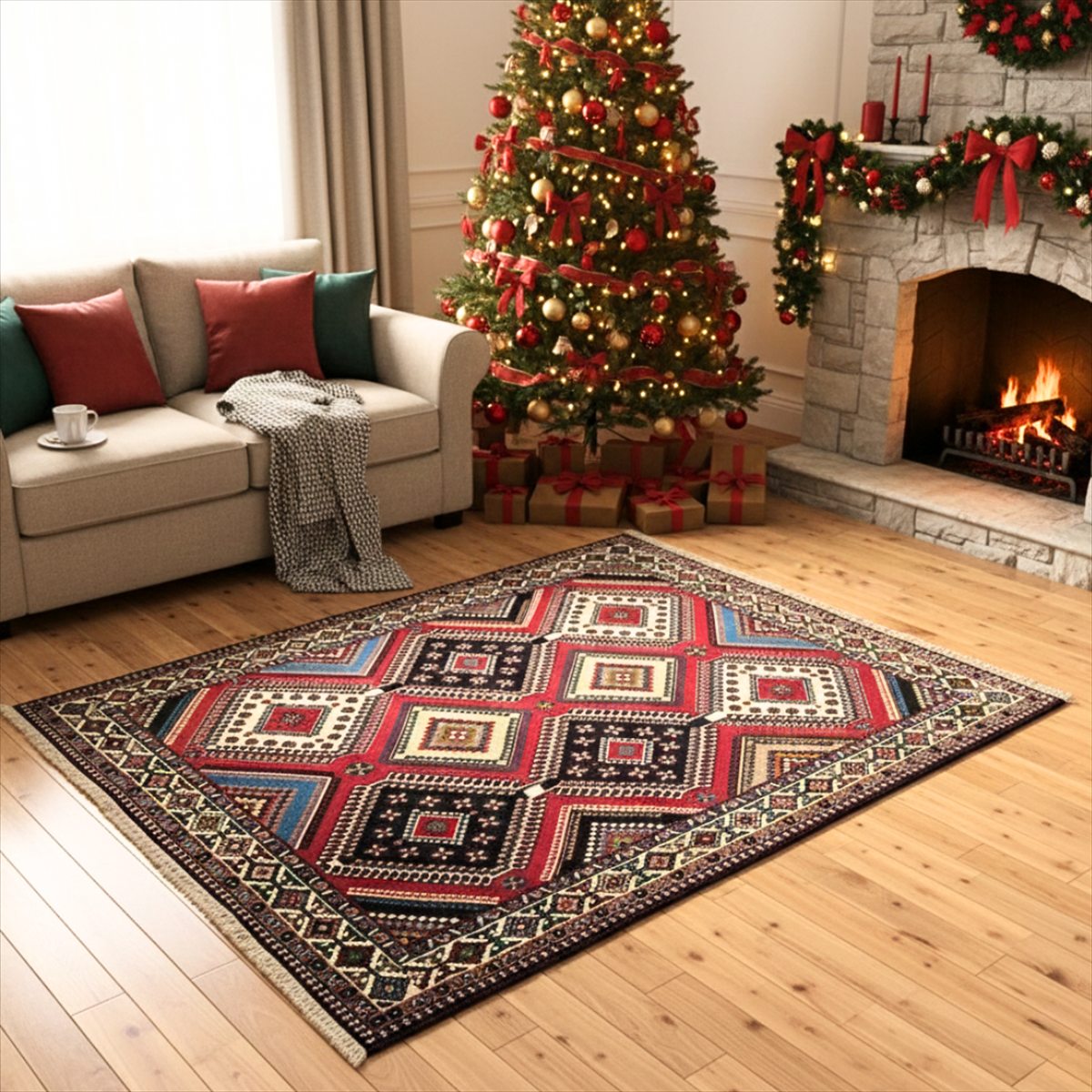 楽天市場】ペルシャ絨毯 【本物イラン産】 ヤラメ産 カラフル 200