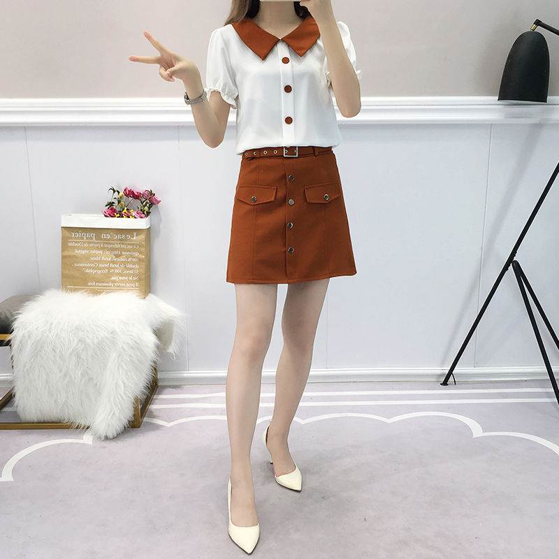 楽天市場】セットアップ 半袖 長袖 襟付き シャツ ミニスカート 2点