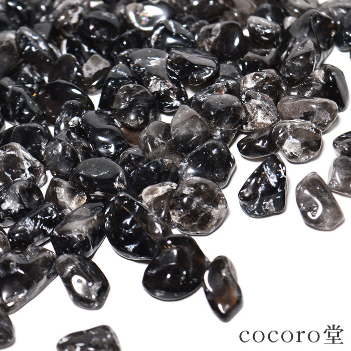 楽天市場】天然石 パワーストーン さざれ石 モリオン 100g 大粒 黒水晶