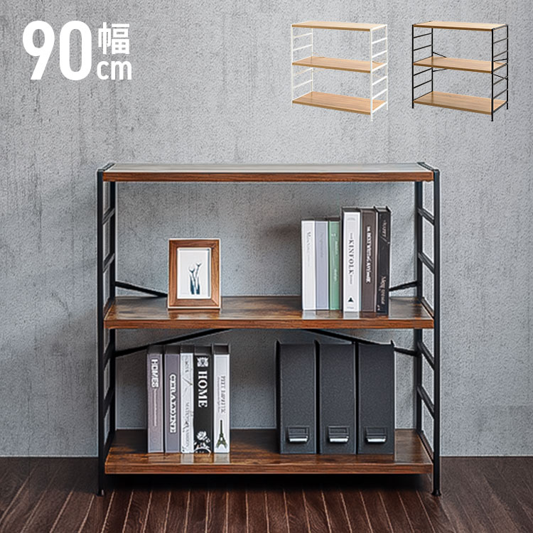 楽天市場】ラック ウッドシェルフ 棚 スチールラック 幅90cm 3段 MSRK