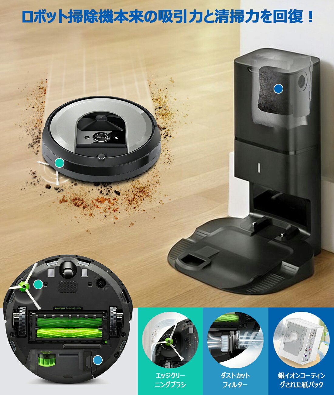 楽天市場】ルンバ i7+ i7 i3+ i3 i5 i5+ e5 j7 j7+ i2 と互換性のある
