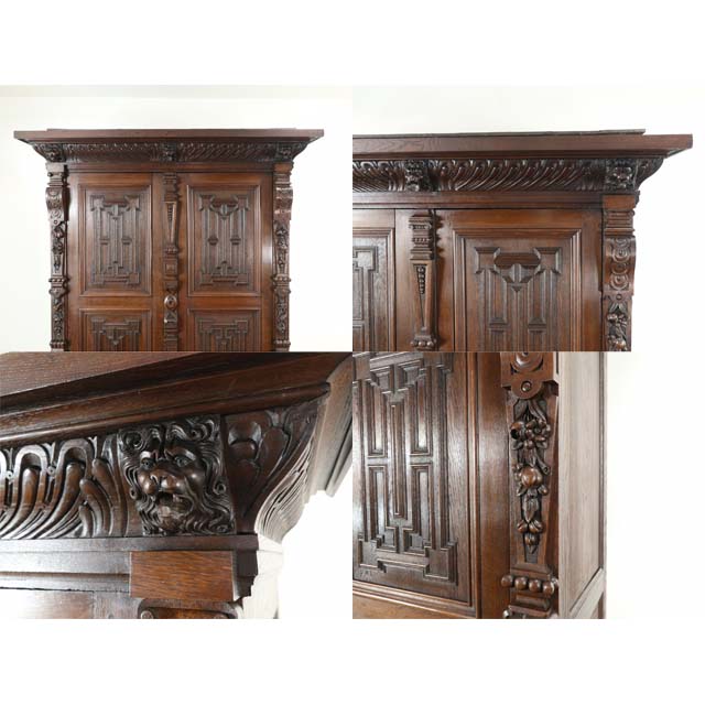 楽天市場】アンティーク キャビネット アンティーク家具 ワードローブ