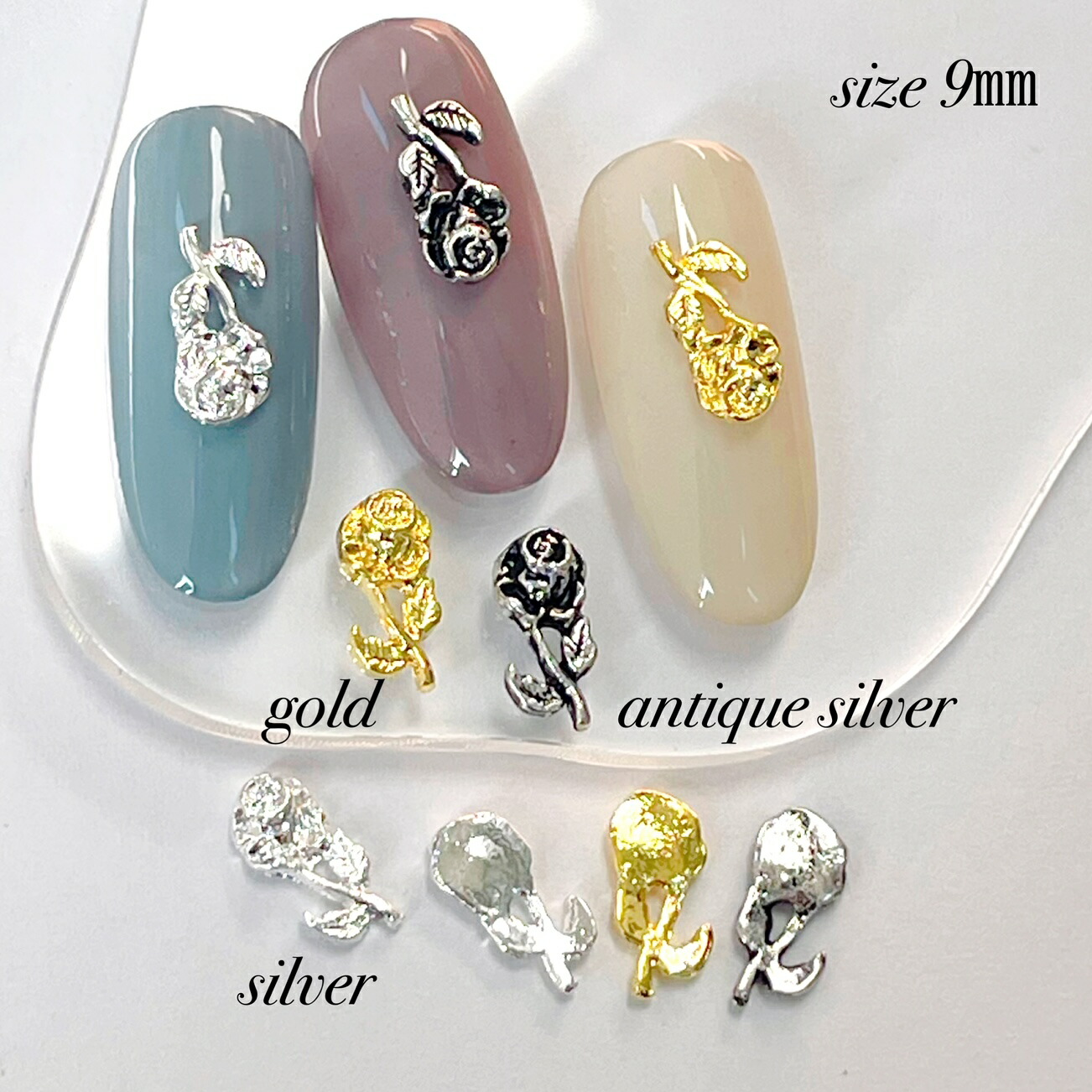 楽天市場】ネイルパーツ【5個セット】バラ 一輪 薔薇 ローズ フラワー