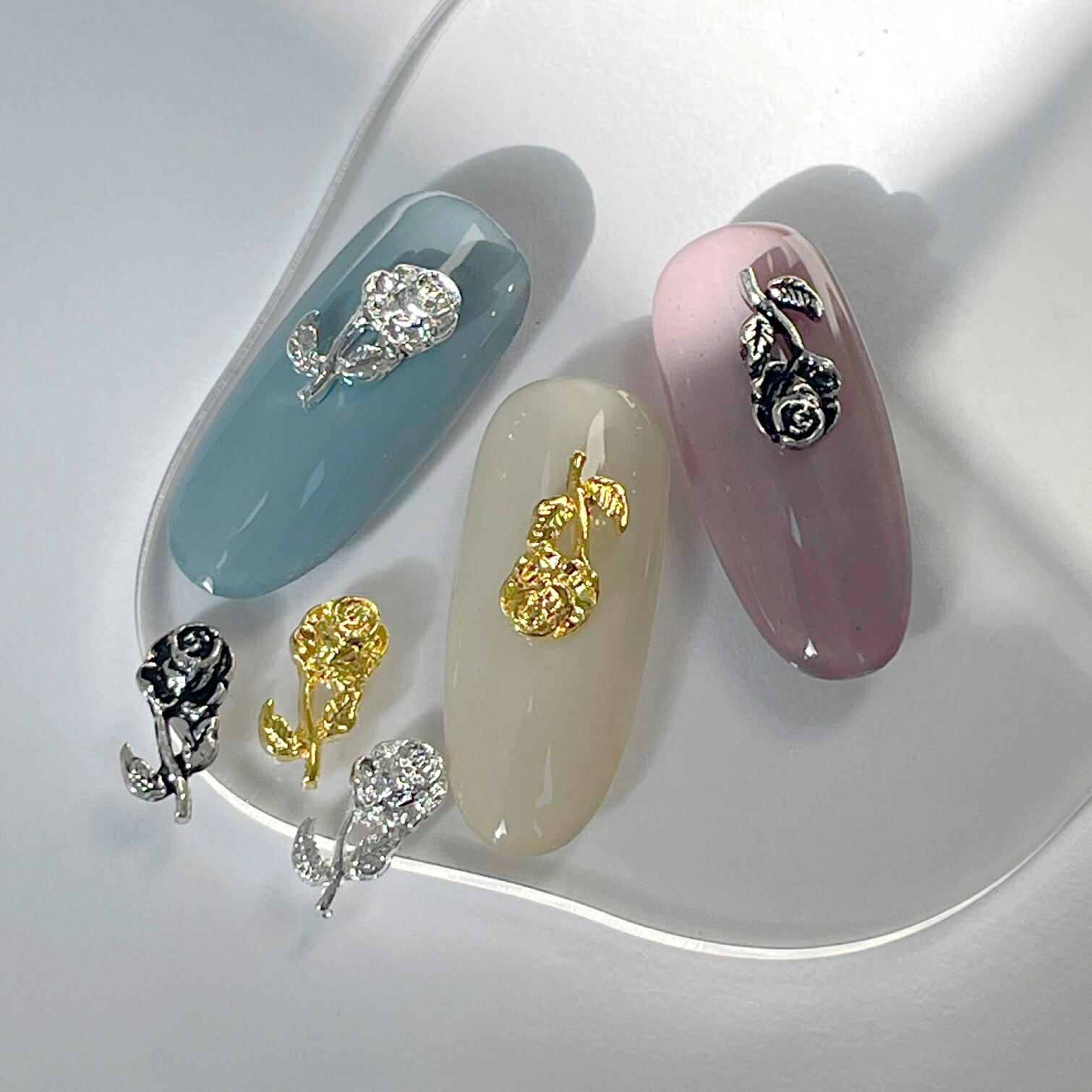 楽天市場】ネイルパーツ【5個セット】バラ 一輪 薔薇 ローズ フラワー