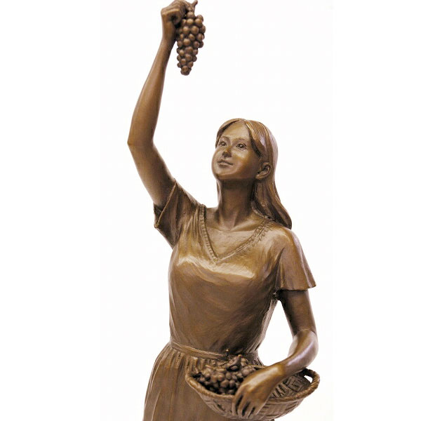 楽天市場】＊ 彫刻 仙里篤成 「ぶどうを摘む少女」 ブロンズ像 銅製