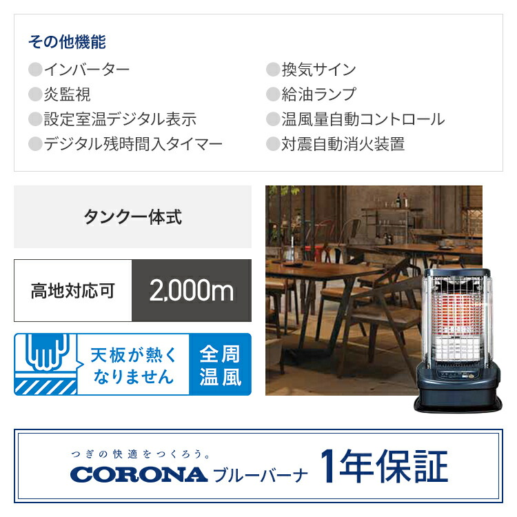 楽天市場】コロナ ブルーバーナ 木造31畳 コンクリート43畳 ブルー