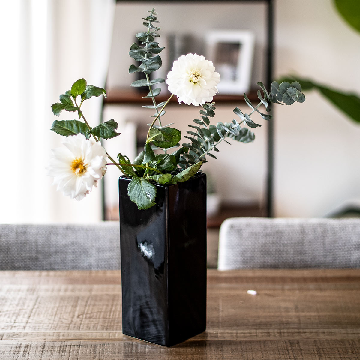 楽天市場】花瓶 モノトーンフラワーベース 陶器 幅8.5×奥行8.5×高さ