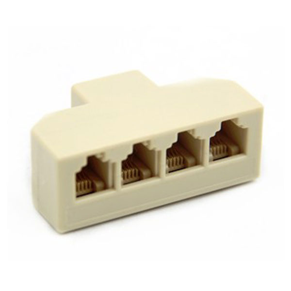 楽天市場】[送料無料] 電話線 分配器 4分岐 アダプター RJ11 4極4芯