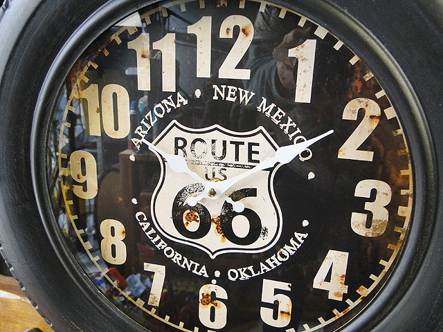 楽天市場】ルート66 タイヤクロック アメリカン雑貨 アメリカ雑貨