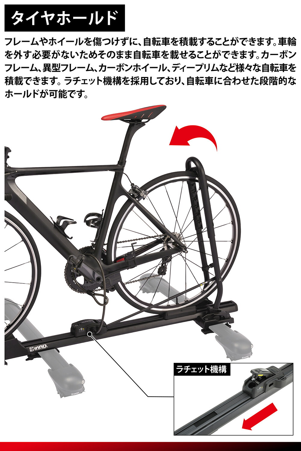 楽天市場】INNO INA389 K タイヤホールド 2 WEB限定モデル 車 自転車