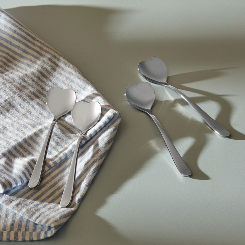 楽天市場】アレッシィ ハート型 ティースプーン 4本セット シルバー