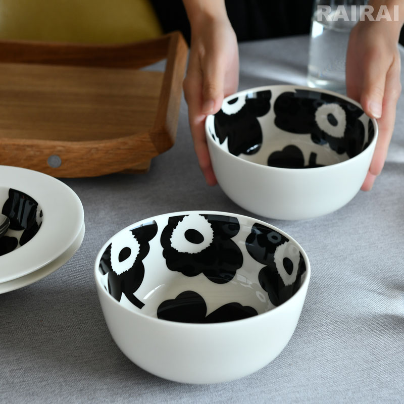 楽天市場】マリメッコ ボウル 900ml ウニッコ ブラック×ホワイト