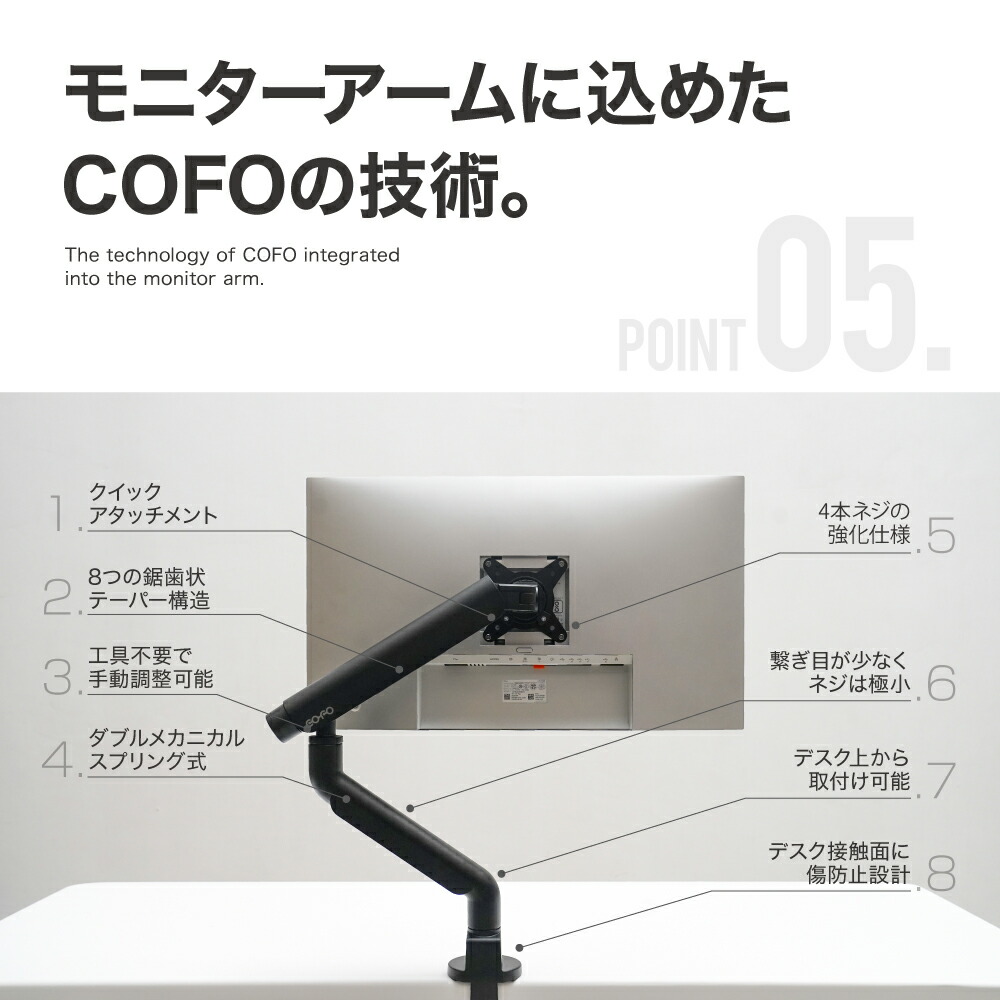 楽天市場】COFO 無重力モニターアーム Pro デュアル 17〜40インチ、2.5