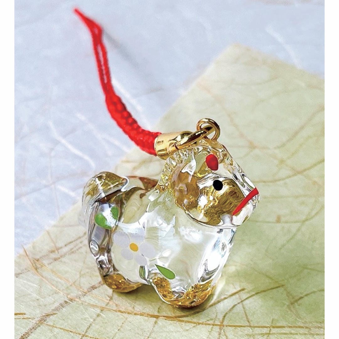 楽天市場】午 金彩硝子根付け E-55 メール便送料無料 瀬戸取寄 干支