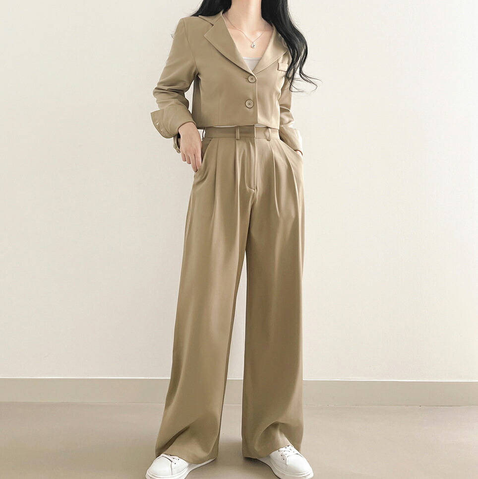 楽天市場】クロップドジャケット&2TYPEパンツSET・p436180 レディース