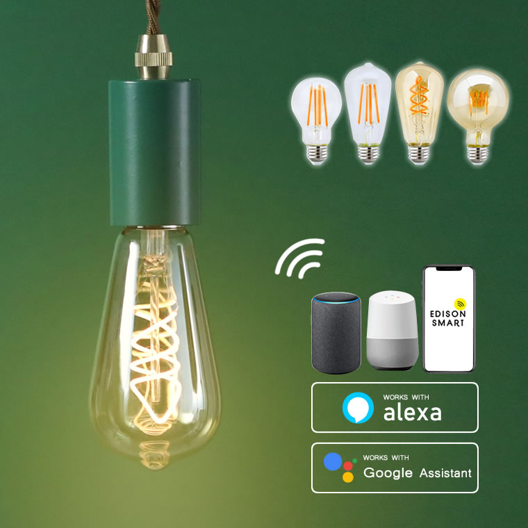 楽天市場】スマートLED電球 「エジソンバルブLEDスマート」 Wi-Fi電球