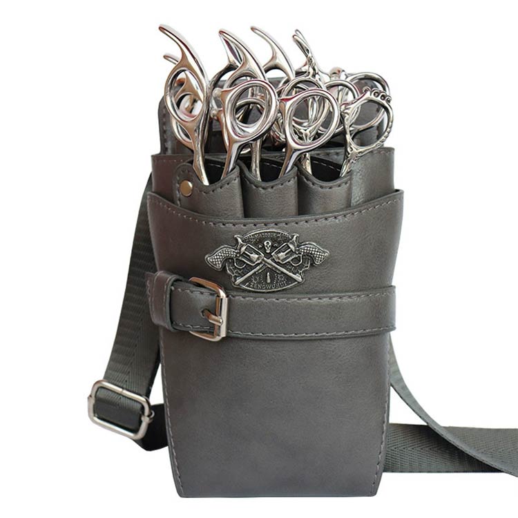 楽天市場】送料無料 シザーケース PUレザー 7丁収納 シザーバッグ 美容