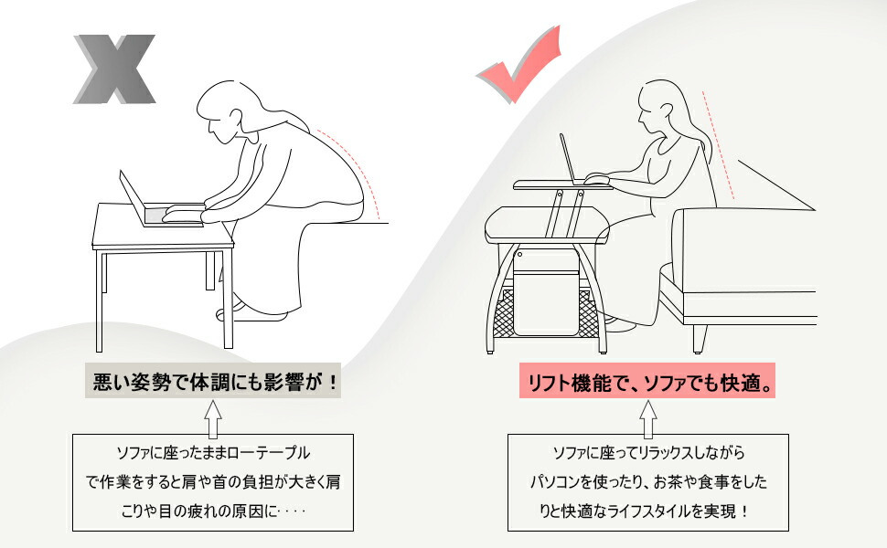 楽天市場】Bestier ローテーブル 幅78cm 昇降テーブル リフトアップ