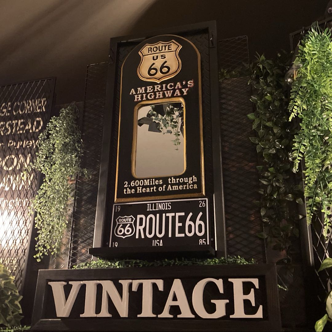 楽天市場】｢BLACK VINTAGE ROUTE66パブミラー｣大型アートパネル 男前