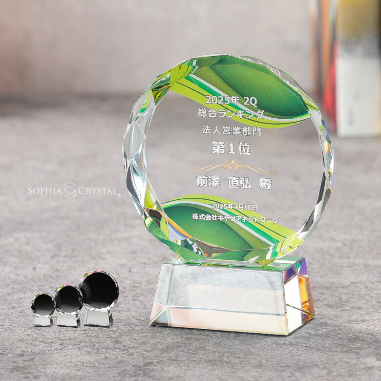 楽天市場】クリスタル トロフィー CR-13 名入れ 記念品 表彰状 退職