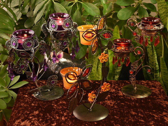 楽天市場】3色デコ カラフルグラスポッド キャンドルホルダー