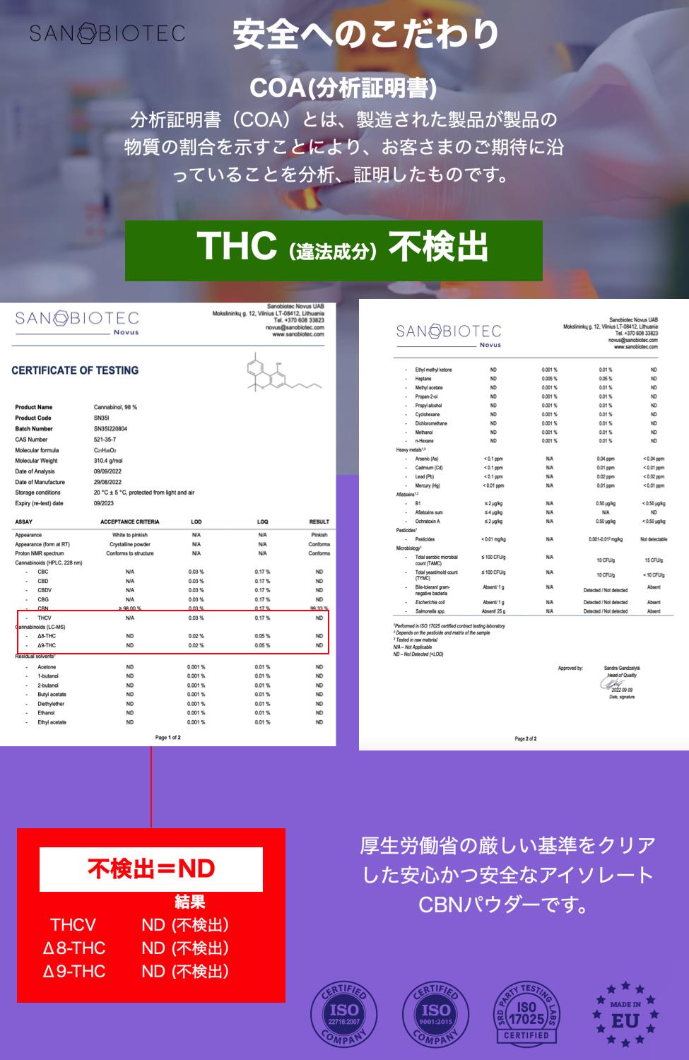 楽天市場】CBN 高濃度98％ アイソレートパウダー 5g 北欧産