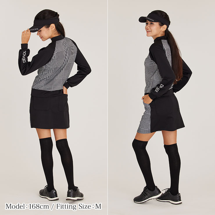 楽天市場】デルソルゴルフ グレンチェック柄 長袖セットアップ ゴルフ