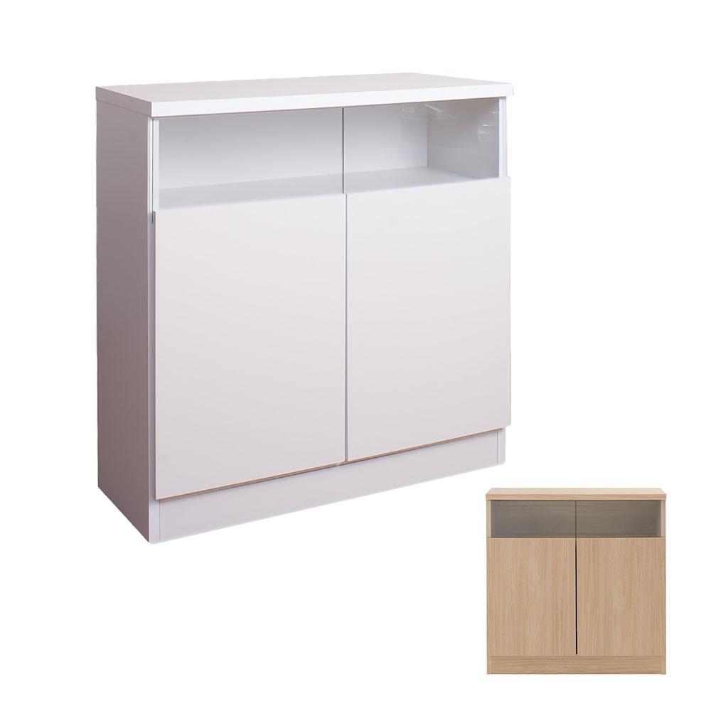 楽天市場】日本製 リビングキャビネット幅80扉 ホワイト キャビネット