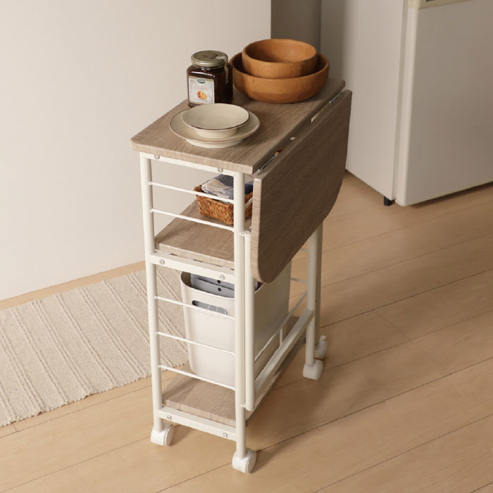 楽天市場】バタフライワゴン キャスター付き キッチンワゴン 天板拡張