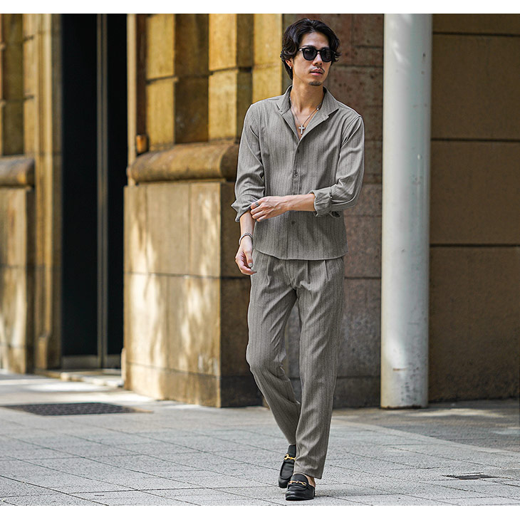 楽天市場】セットアップ メンズ ブランド 長袖シャツ メンズ