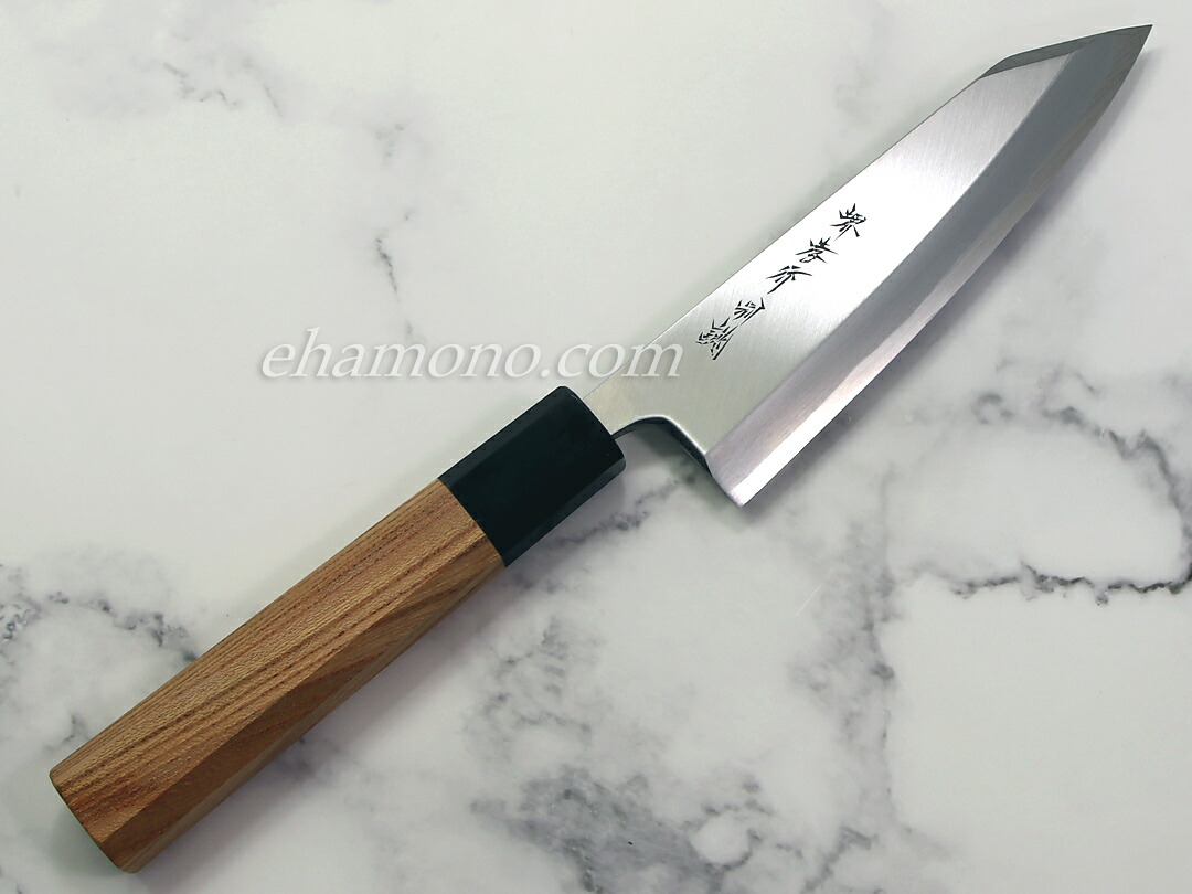 楽天市場】堺孝行 特上白二鋼 切付出刃150 黒水牛欅八角柄 : e刃物