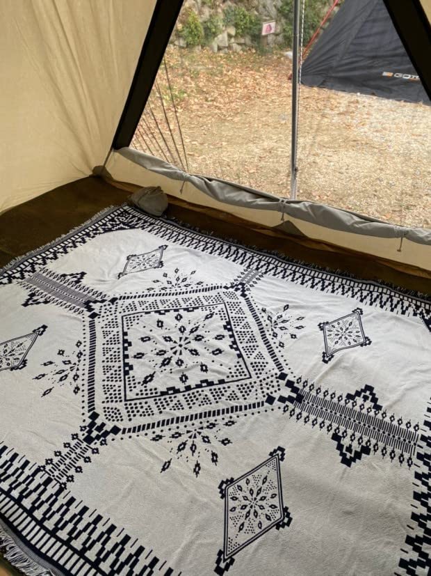 楽天市場】キャンプ ジャンボサイズラグ エスニック柄 ブランケット