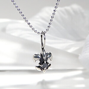 楽天市場】SV925 ブラックダイヤモンド ユリ モチーフ ペンダント【0.1