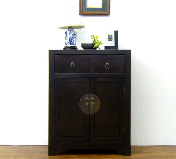 楽天市場】アジアン家具 アンティーク調 ミンスリムキャビネット(茶