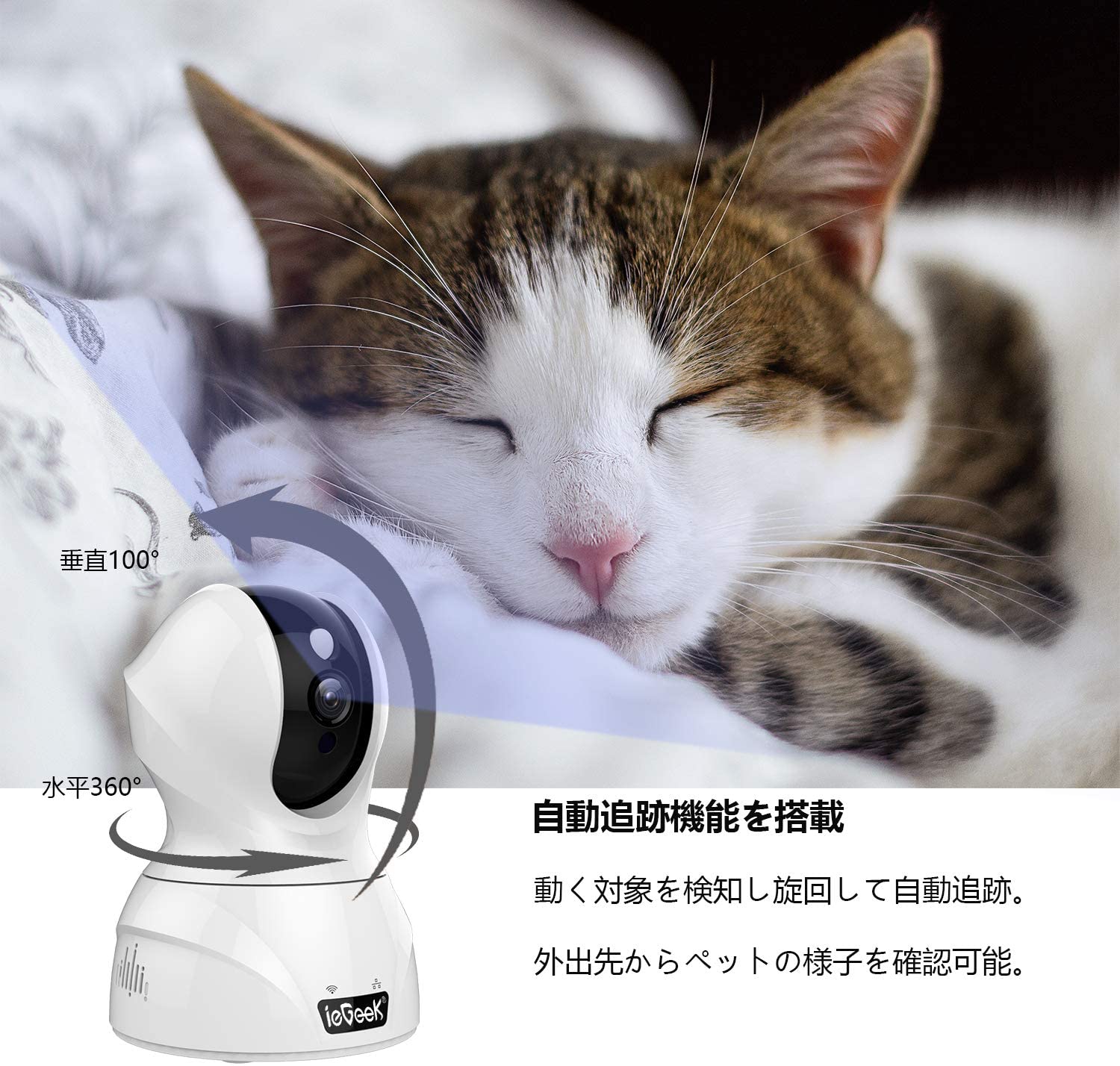 楽天市場】ieGeek ネットワークカメラ【ペットカメラ カメラ ペット 犬